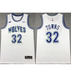 Men's Minnesota Timberwolves #32 Karl-Anthony Towns White City Edition Stitched Jersey