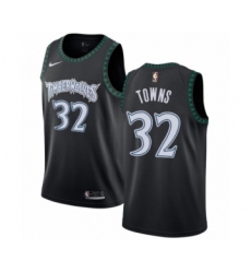 Men's Nike Minnesota Timberwolves #32 Karl-Anthony Towns Authentic Black Hardwood Classics Jersey