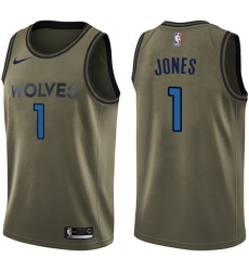 Youth Nike Minnesota Timberwolves #1 Tyus Jones Swingman Green Salute to Service NBA Jersey