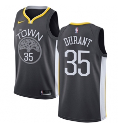 Men's Nike Golden State Warriors #35 Kevin Durant Swingman Black Alternate NBA Jersey - Statement Edition