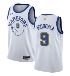 Men's Nike Golden State Warriors #9 Andre Iguodala Authentic White Hardwood Classics NBA Jersey