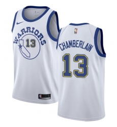 Men's Nike Golden State Warriors #13 Wilt Chamberlain Swingman White Hardwood Classics NBA Jersey