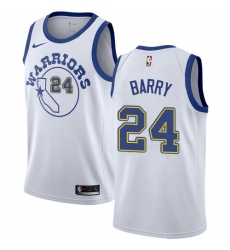 Women's Nike Golden State Warriors #24 Rick Barry Authentic White Hardwood Classics NBA Jersey