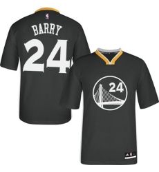 Youth Adidas Golden State Warriors #24 Rick Barry Authentic Black Alternate NBA Jersey