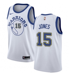 Men's Nike Golden State Warriors #15 Damian Jones Authentic White Hardwood Classics NBA Jersey