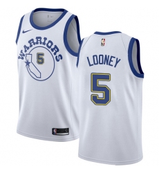 Men's Nike Golden State Warriors #5 Kevon Looney Authentic White Hardwood Classics NBA Jersey