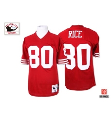 Mitchell and Ness San Francisco 49ers #80 Jerry Rice Authentic Red Team Color Throwback NFL Jersey