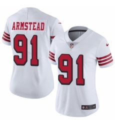 Women's Nike San Francisco 49ers #91 Arik Armstead Limited White Rush Vapor Untouchable NFL Jersey