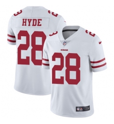Youth Nike San Francisco 49ers #28 Carlos Hyde White Vapor Untouchable Limited Player NFL Jersey