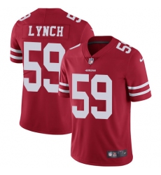 Men's Nike San Francisco 49ers #59 Aaron Lynch Red Team Color Vapor Untouchable Limited Player NFL Jersey