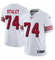 Men's Nike San Francisco 49ers #74 Joe Staley Limited White Rush Vapor Untouchable NFL Jersey