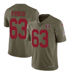 Men's Nike San Francisco 49ers #63 Brandon Fusco Limited Olive 2017 Salute to Service NFL Jersey