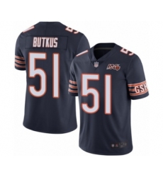 Youth Chicago Bears #51 Dick Butkus Navy Blue Team Color 100th Season Limited Football Jersey