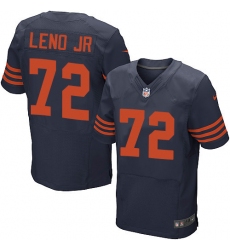 Men's Nike Chicago Bears #72 Charles Leno Elite Navy Blue Alternate NFL Jersey