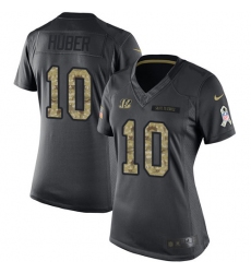 Women's Nike Cincinnati Bengals #10 Kevin Huber Limited Black 2016 Salute to Service NFL Jersey