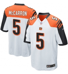 Men's Nike Cincinnati Bengals #5 AJ McCarron Game White NFL Jersey