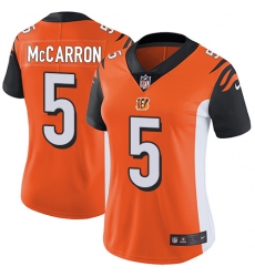 Women's Nike Cincinnati Bengals #5 AJ McCarron Vapor Untouchable Limited Orange Alternate NFL Jersey