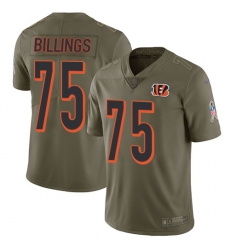 Men's Nike Cincinnati Bengals #75 Andrew Billings Limited Olive 2017 Salute to Service NFL Jersey
