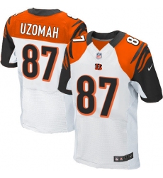 Men's Nike Cincinnati Bengals #87 C.J. Uzomah Elite White NFL Jersey