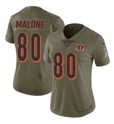 Women's Nike Cincinnati Bengals #80 Josh Malone Limited Olive 2017 Salute to Service NFL Jersey
