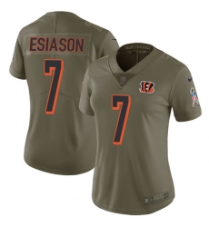 Women's Nike Cincinnati Bengals #7 Boomer Esiason Limited Olive 2017 Salute to Service NFL Jersey