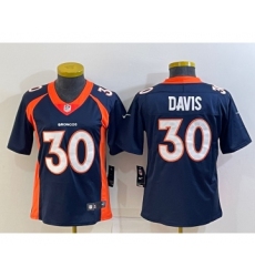 Women's Denver Broncos #30 Terrell Davis Navy Blue 2022 Vapor Untouchable Stitched NFL Nike Limited Jersey