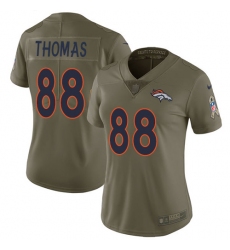 Women's Nike Denver Broncos #88 Demaryius Thomas Limited Olive 2017 Salute to Service NFL Jersey