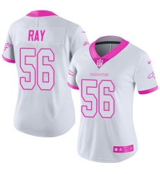 Women's Nike Denver Broncos #56 Shane Ray Limited White/Pink Rush Fashion NFL Jersey