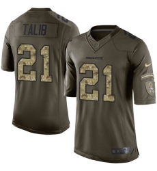 Men's Nike Denver Broncos #21 Aqib Talib Elite Green Salute to Service NFL Jersey