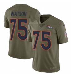 Youth Nike Denver Broncos #75 Menelik Watson Limited Olive 2017 Salute to Service NFL Jersey
