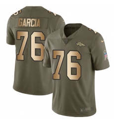 Youth Nike Denver Broncos #76 Max Garcia Limited Olive/Gold 2017 Salute to Service NFL Jersey