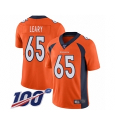 Men's Denver Broncos #65 Ronald Leary Orange Team Color Vapor Untouchable Limited Player 100th Season Football Jersey
