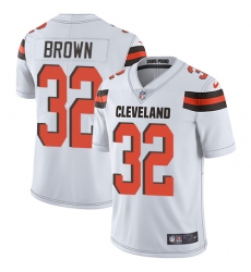 Youth Nike Cleveland Browns #32 Jim Brown White Vapor Untouchable Limited Player NFL Jersey