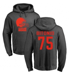 NFL Nike Cleveland Browns #75 Joel Bitonio Ash One Color Pullover Hoodie