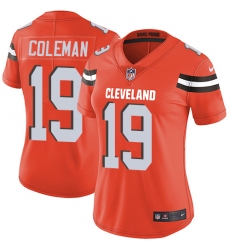 Women's Nike Cleveland Browns #19 Corey Coleman Orange Alternate Vapor Untouchable Limited Player NFL Jersey