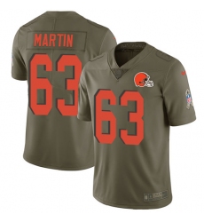 Youth Nike Cleveland Browns #63 Marcus Martin Limited Olive 2017 Salute to Service NFL Jersey
