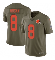 Men's Nike Cleveland Browns #8 Kevin Hogan Limited Olive 2017 Salute to Service NFL Jersey