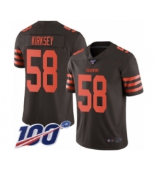 Men's Cleveland Browns #58 Christian Kirksey Limited Brown Rush Vapor Untouchable 100th Season Football Jersey