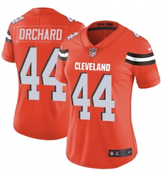 Women's Nike Cleveland Browns #44 Nate Orchard Orange Alternate Vapor Untouchable Limited Player NFL Jersey
