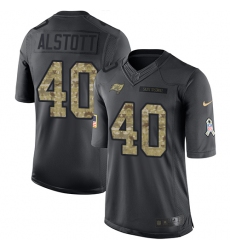 Youth Nike Tampa Bay Buccaneers #40 Mike Alstott Limited Black 2016 Salute to Service NFL Jersey