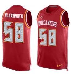 Men's Nike Tampa Bay Buccaneers #58 Kwon Alexander Limited Red Player Name & Number Tank Top NFL Jersey