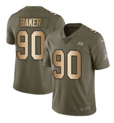 Youth Nike Tampa Bay Buccaneers #90 Chris Baker Limited Olive/Gold 2017 Salute to Service NFL Jersey