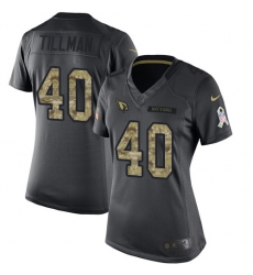 Women's Nike Arizona Cardinals #40 Pat Tillman Limited Black 2016 Salute to Service NFL Jersey
