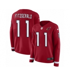 Women's Nike Arizona Cardinals #11 Larry Fitzgerald Limited Red Therma Long Sleeve NFL Jersey