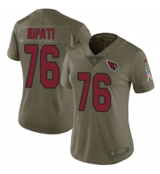 Women's Nike Arizona Cardinals #76 Mike Iupati Limited Olive 2017 Salute to Service NFL Jersey
