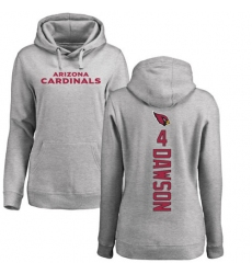 NFL Women's Nike Arizona Cardinals #4 Phil Dawson Ash Backer Pullover Hoodie