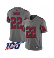 Youth Arizona Cardinals #22 T. J. Logan Limited Silver Inverted Legend 100th Season Football Jersey