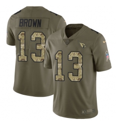 Youth Nike Arizona Cardinals #13 Jaron Brown Limited Olive/Camo 2017 Salute to Service NFL Jersey