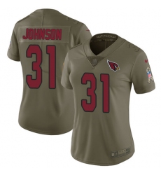 Women's Nike Arizona Cardinals #31 David Johnson Limited Olive 2017 Salute to Service NFL Jersey