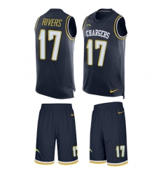 Men's Nike Los Angeles Chargers #17 Philip Rivers Limited Navy Blue Tank Top Suit NFL Jersey